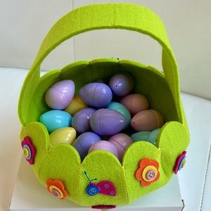 Paperchase Easter Basket/ Felt Basket with Flowers